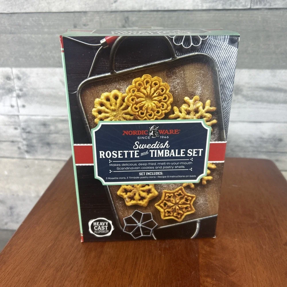 Nordic Ware Swedish Rosette & Timbale Iron Set Heavy Cast Aluminum New